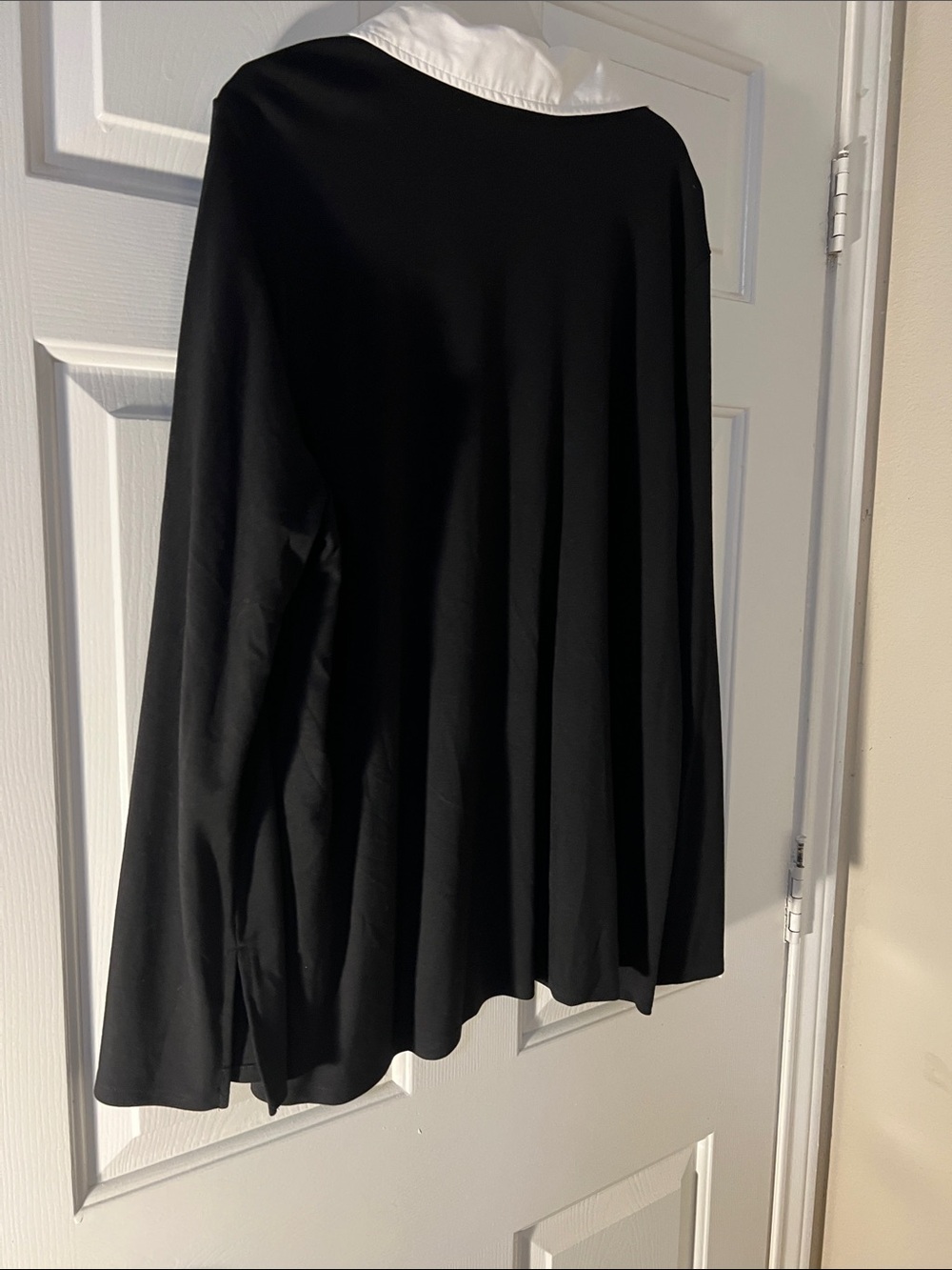 Attitudes by Renee Black and White Button-Up Panel Blouse - Picture 5 of 5